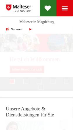 Vorschau der mobilen Webseite www.malteser-magdeburg.de, Diözese Magdeburg