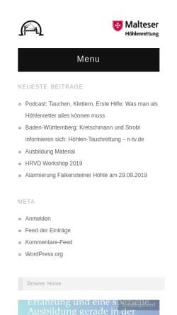 Vorschau der mobilen Webseite www.hoehlenrettung.de, Höhlenrettung