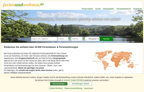 Vorschau von www.ferienundwohnen.de, Ferienundwohnen.de [Reiner Stock]
