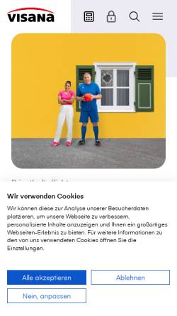 Vorschau der mobilen Webseite www.visana.ch, Visana Services AG