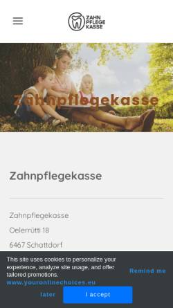 Vorschau der mobilen Webseite www.zahnpflegekasse.ch, Zahnpflegekasse