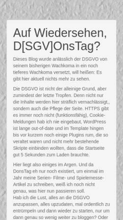 Vorschau der mobilen Webseite www.donvanone.de, Hallerbach, Andreas
