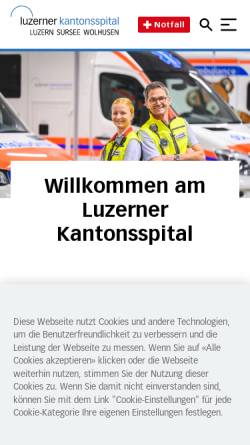 Vorschau der mobilen Webseite www.ksl.ch, Kantonsspital Luzern - Arbeitsmedizinischer Dienst