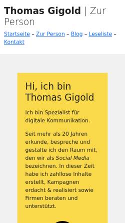Vorschau der mobilen Webseite gigold.me, Gigold, Thomas