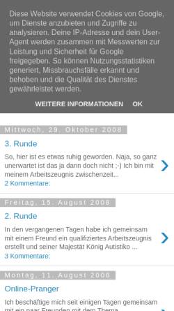 Vorschau der mobilen Webseite renitenz.blogspot.com, Die Reinkarnation der Renitenz