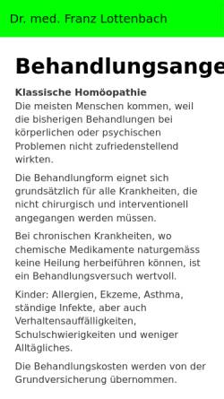 Vorschau der mobilen Webseite homeoweb.ch, Dr. med. Franz Lottenbach