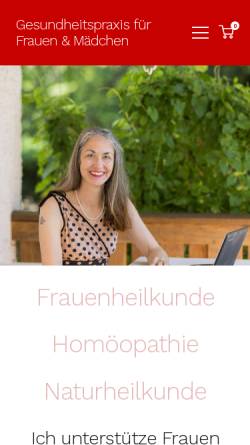 Vorschau der mobilen Webseite www.homoeopathie-fuer-frauen.ch, Gesundheitspraxis für Frauen & Mädchen