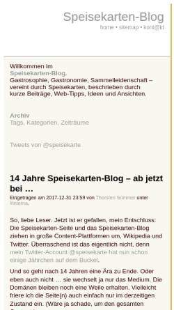 Vorschau der mobilen Webseite www.speisekarten-seite.de, Sommer, Thorsten