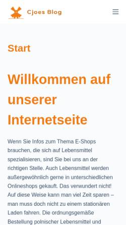 Vorschau der mobilen Webseite www.cjoes-blog.de, Text und Tier