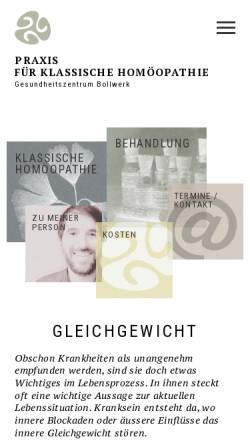 Vorschau der mobilen Webseite www.homoeopathie-bern.ch, Mathias M. Blaser - Praxis für Klassische Homöopathie