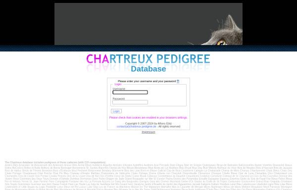 Vorschau von www.chartreux-pedigree.de, Chartreux Pedigree Datenbank