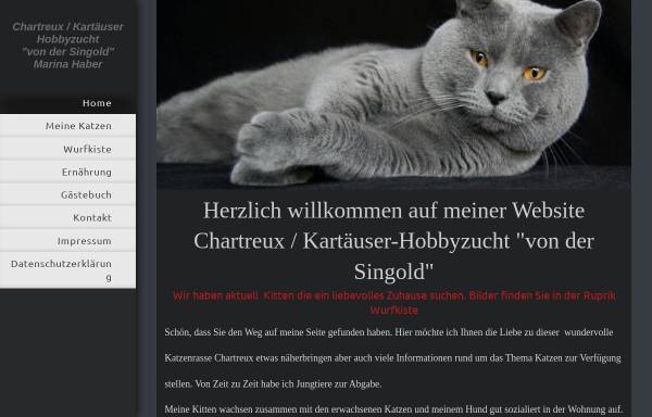 Vorschau von www.chartreux-kartaeuser-von-der-singold.de, Chartreux von der Singold