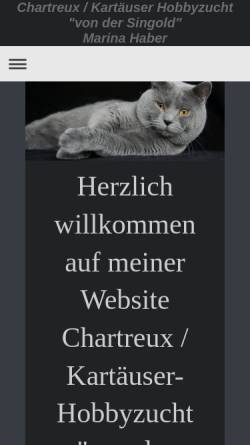 Vorschau der mobilen Webseite www.chartreux-kartaeuser-von-der-singold.de, Chartreux von der Singold
