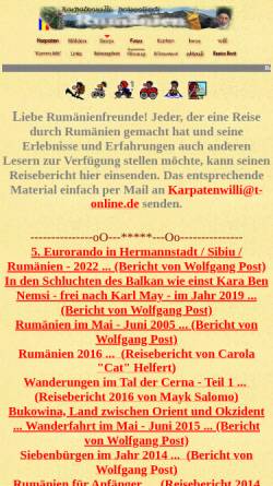 Vorschau der mobilen Webseite www.karpatenwilli.com, Karpatenwilli - Reisestorys