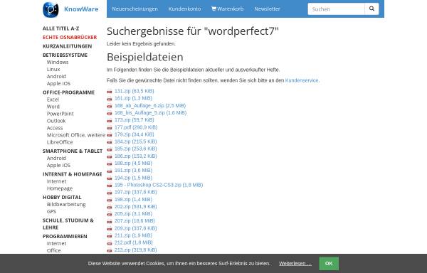 Vorschau von www.knowware.de, KnowWare-Heft: Start mit WordPerfect 7