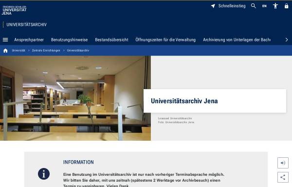 Vorschau von www.uni-jena.de, Universitätsarchiv Jena