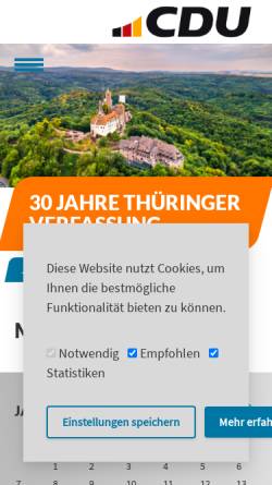 Vorschau der mobilen Webseite www.cdu-erfurt.de, CDU Erfurt
