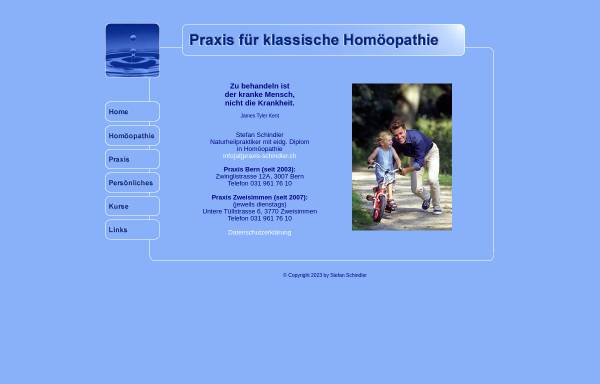 Vorschau von www.praxis-schindler.ch, Stefan Schindler - Praxis für Klassische Homöopathie