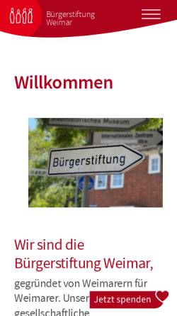 Vorschau der mobilen Webseite www.buergerstiftung-weimar.de, Bürgerstiftung Weimar