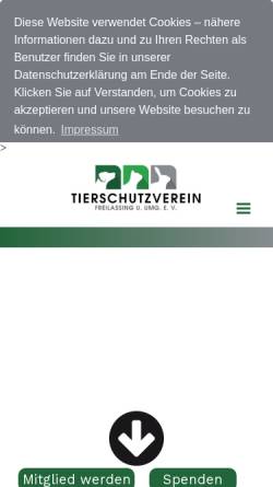 Vorschau der mobilen Webseite www.tierheim-freilassing.de, Tierheim Freilassing