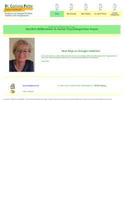 Vorschau der mobilen Webseite www.corinna-pette.de, Diplom-Psychologin Dr. Corinna Pette