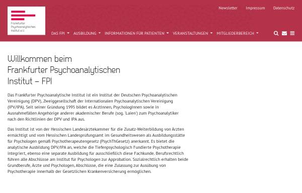 Vorschau von www.fpi.de, Frankfurter Psychoanalytisches Institut (FPI)