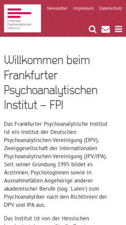 Vorschau der mobilen Webseite www.fpi.de, Frankfurter Psychoanalytisches Institut (FPI)