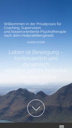 Vorschau der mobilen Webseite karinkorb.de, Karin Korb, Diplompädagogin und Heilpraktikerin für Psychotherapie