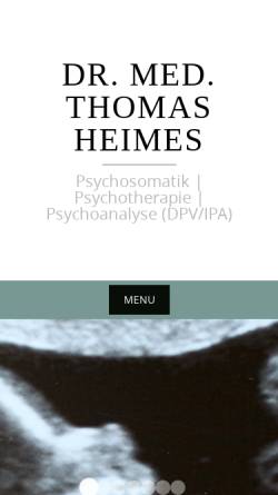 Vorschau der mobilen Webseite www.heimes.net, Dr. med. Thomas Heimes, Facharzt