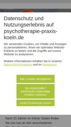 Vorschau der mobilen Webseite www.psychotherapie-rodenkirchen.de, Psychotherapeutische Praxisgemeinschaft Dr. Heinen, Maas-Peters, Owega