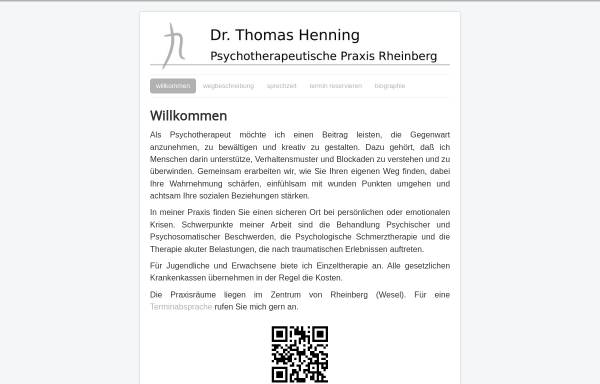 Vorschau von www.dr-thomashenning.de, Dr. Thomas Henning, Praxis für Psychotherapie und Biofeedback