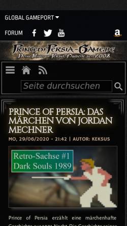 Vorschau der mobilen Webseite www.princeofpersia-game.de, Prince of Persia Game