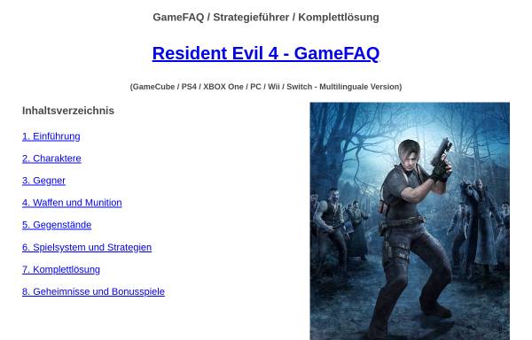 Vorschau von re4faq.kubik-rubik.eu, Resident Evil 4 Gamefaq