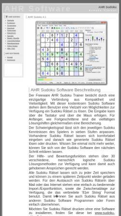 Vorschau der mobilen Webseite www.ahr-sudoku.de, AHR Sudoku mit Rätseldatenbank