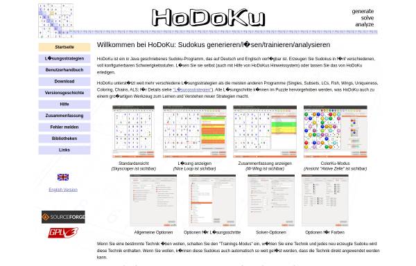 Vorschau von hodoku.sourceforge.net, HoDoKu - Sudoku für Süchtige