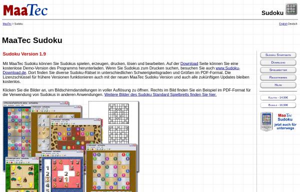 Vorschau von www.maatec.de, MaaTec Sudoku