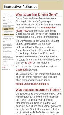 Vorschau der mobilen Webseite interactive-fiction.de, Interactive-Fiction