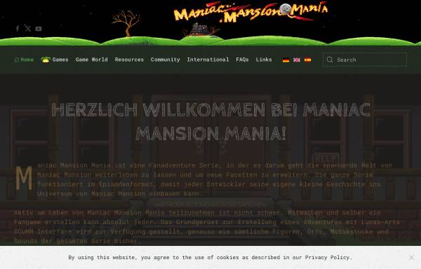 Vorschau von www.maniac-mansion-mania.com, Maniac Mansion Mania