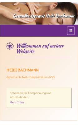 Vorschau der mobilen Webseite www.heidibachmann.ch, Heidi Bachmann