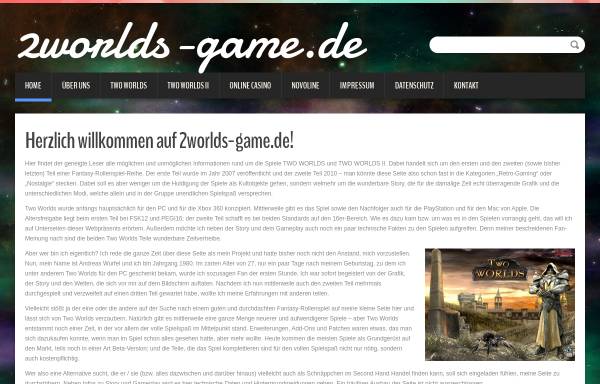 Vorschau von www.2worlds-game.de, Two Worlds Game