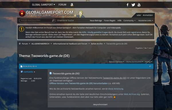 Vorschau von twoworlds-game.de, TwoWorlds-Game