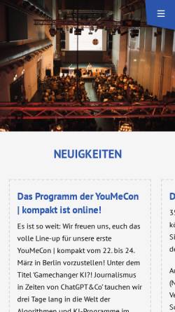 Vorschau der mobilen Webseite www.jugendpresse.de, Jugendpresse Deutschland e.V.