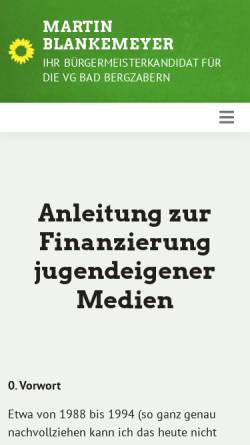 Vorschau der mobilen Webseite www.blankemeyer.de, Junge Presse e.V.