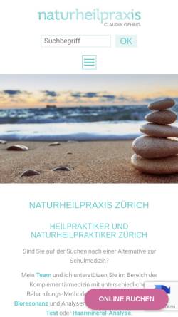 Vorschau der mobilen Webseite www.naturheilpraxis-gehrig.ch, Naturheilpraxis Claudia Gehrig