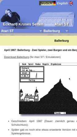 Vorschau der mobilen Webseite www.eckhardkruse.net, Eckhard Kruse - Ballerburg