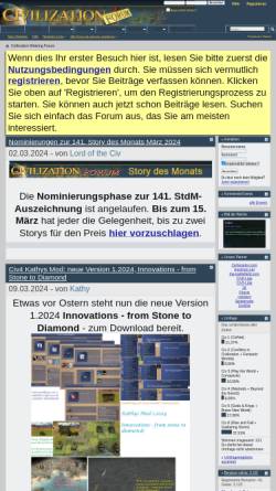 Vorschau der mobilen Webseite www.civforum.de, Civilization Forum