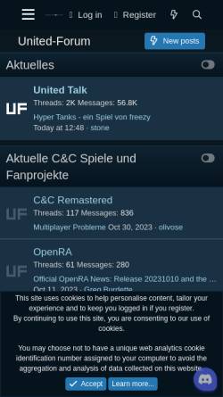 Vorschau der mobilen Webseite www.united-forum.de, United Forum