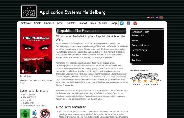 Vorschau von www.application-systems.de, ASH | Republic: The Revolution für den Macintosh