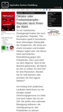 Vorschau der mobilen Webseite www.application-systems.de, ASH | Republic: The Revolution für den Macintosh