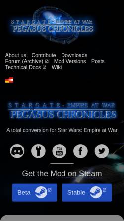 Vorschau der mobilen Webseite stargate-eaw.de, Stargate Modding Group